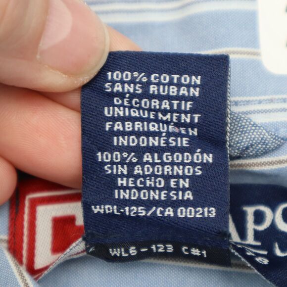 Chaps Shirt Mens 2XT Blue White Stripe Button Down Long Sleeve - Picture 8 of 16